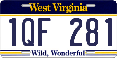 WV license plate 1QF281