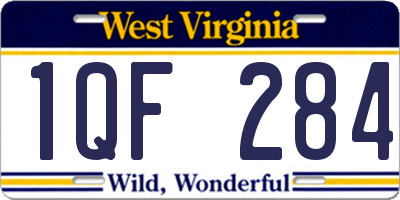 WV license plate 1QF284