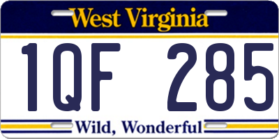 WV license plate 1QF285