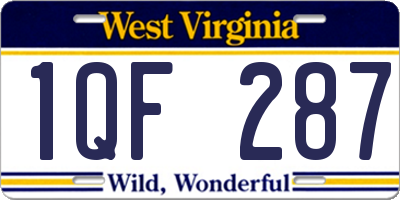 WV license plate 1QF287