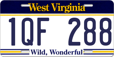 WV license plate 1QF288