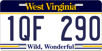 WV license plate 1QF290