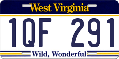 WV license plate 1QF291