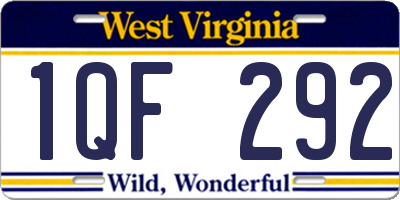 WV license plate 1QF292