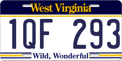WV license plate 1QF293