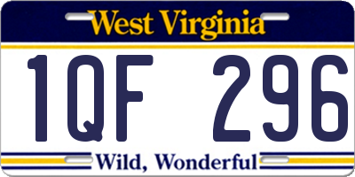 WV license plate 1QF296