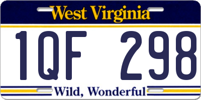 WV license plate 1QF298