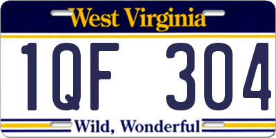 WV license plate 1QF304