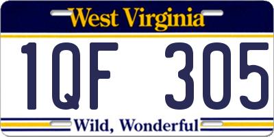 WV license plate 1QF305