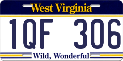 WV license plate 1QF306