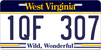 WV license plate 1QF307