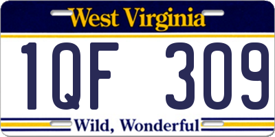 WV license plate 1QF309
