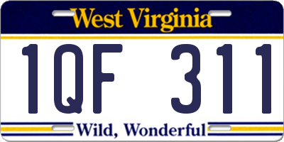 WV license plate 1QF311