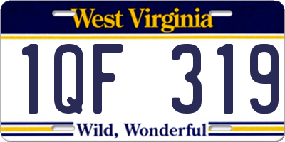 WV license plate 1QF319