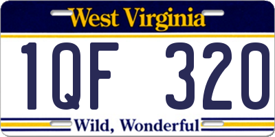 WV license plate 1QF320