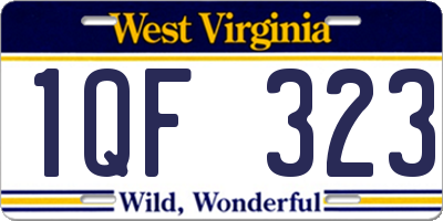 WV license plate 1QF323