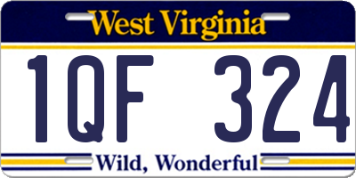 WV license plate 1QF324