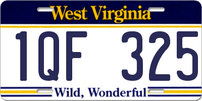 WV license plate 1QF325