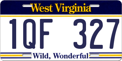 WV license plate 1QF327