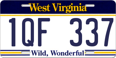 WV license plate 1QF337