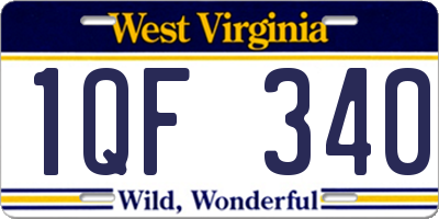 WV license plate 1QF340