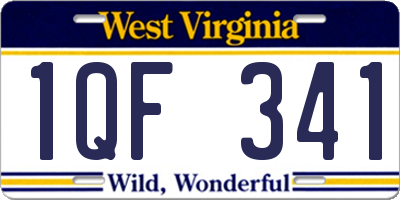 WV license plate 1QF341