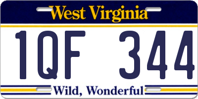 WV license plate 1QF344
