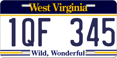 WV license plate 1QF345