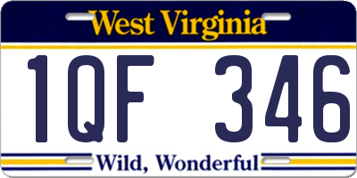 WV license plate 1QF346