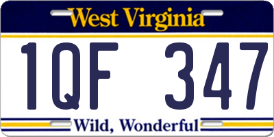 WV license plate 1QF347