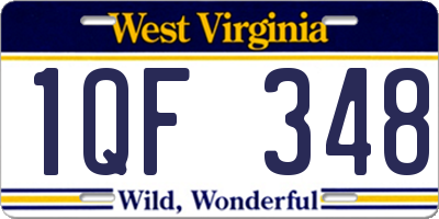 WV license plate 1QF348