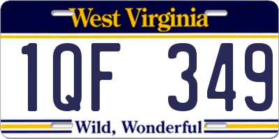 WV license plate 1QF349