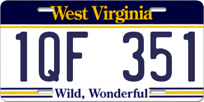 WV license plate 1QF351