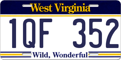 WV license plate 1QF352