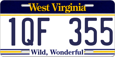 WV license plate 1QF355