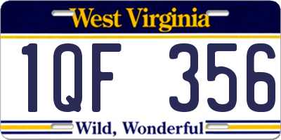 WV license plate 1QF356