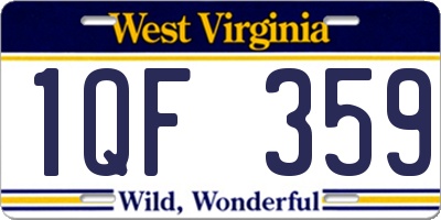 WV license plate 1QF359
