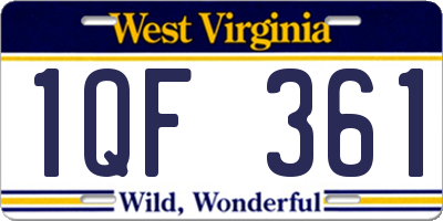 WV license plate 1QF361