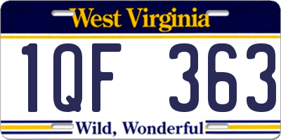 WV license plate 1QF363