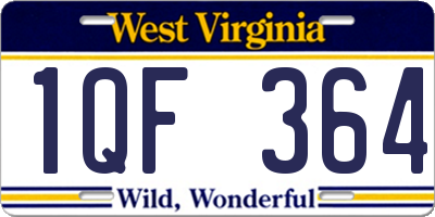 WV license plate 1QF364