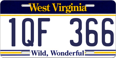WV license plate 1QF366
