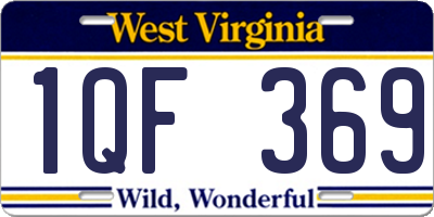 WV license plate 1QF369