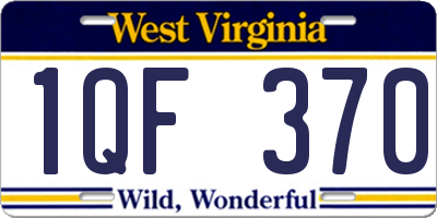WV license plate 1QF370