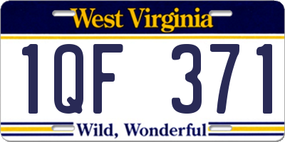 WV license plate 1QF371