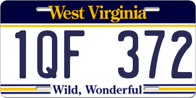 WV license plate 1QF372