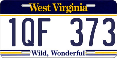 WV license plate 1QF373