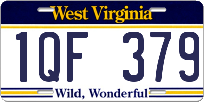 WV license plate 1QF379
