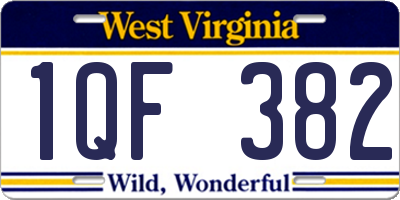 WV license plate 1QF382