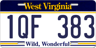 WV license plate 1QF383