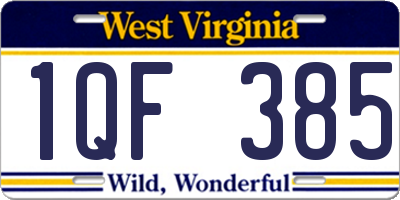 WV license plate 1QF385